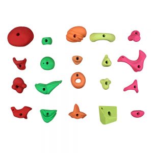 Climbing Holds Set of 20 with installation hardware kit