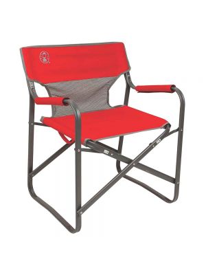 Coleman Steel Deck Chair Red